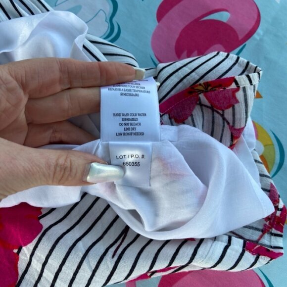 Tribal Femme Fully Lined Sleeveless Rayon Dress with Pink Flowers. NWOT - Picture 10 of 15